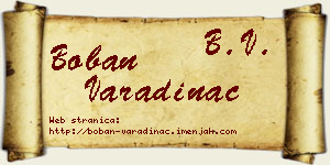 Boban Varadinac vizit kartica